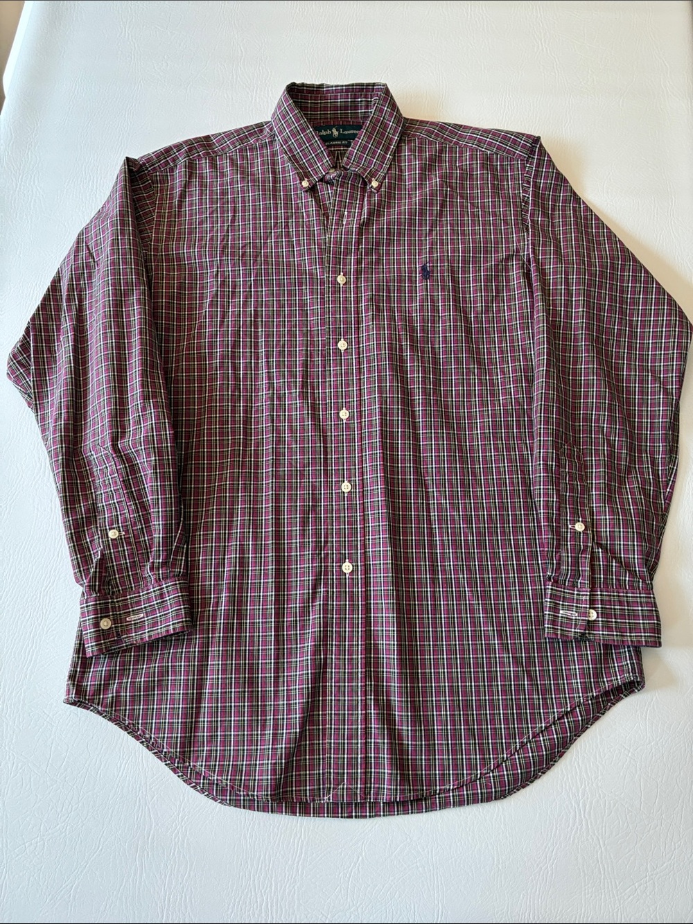 Ralph Lauren Burgundy Plaid Button-Down Shirt